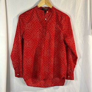Lauren Ralph Lauren Petite Small red patterned blouse